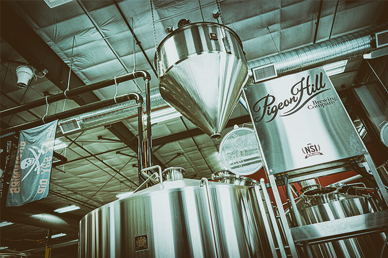 Pigeon Hill brewing system at the production facility in Muskegon, MI