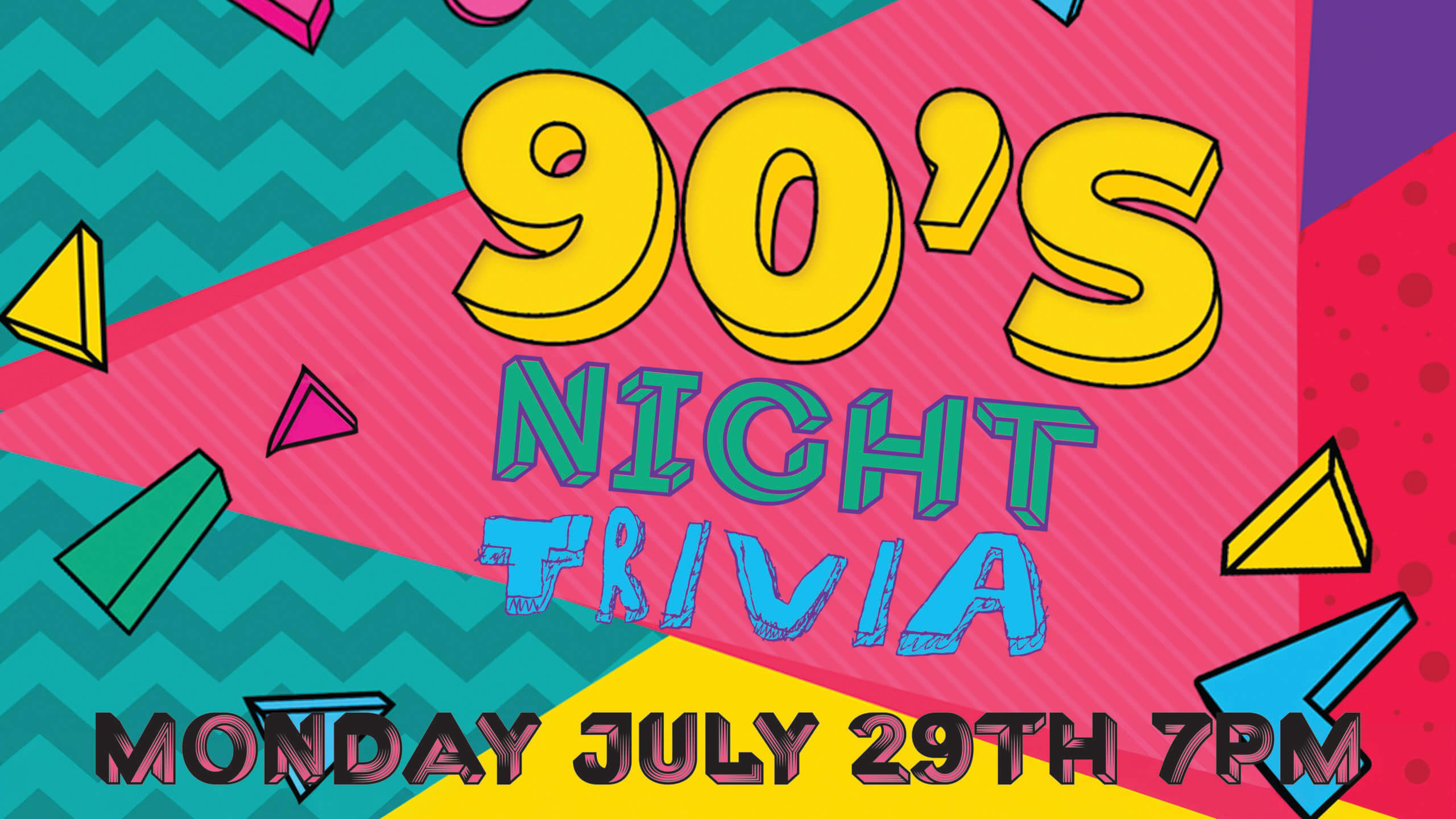 Banner for 90s Trivia Night