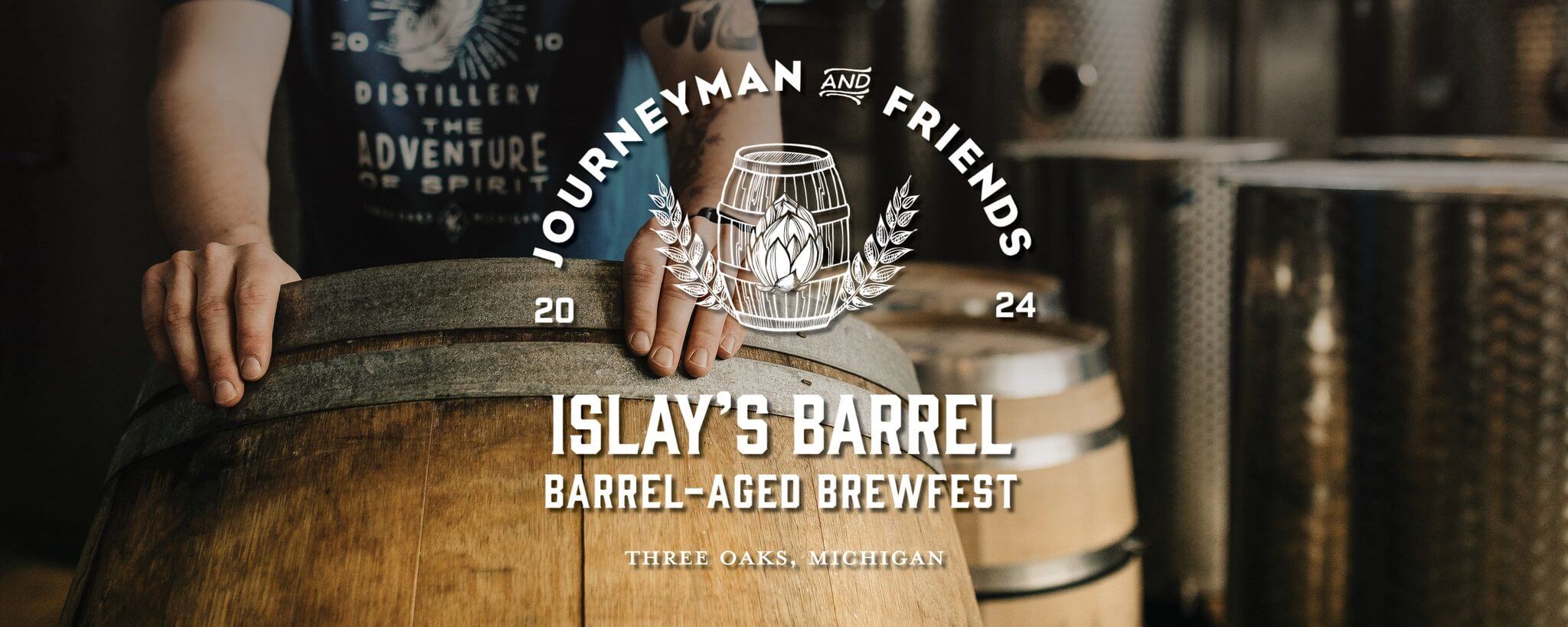 Banner advertising Islay's barrel-aged brewfest at Journeyman