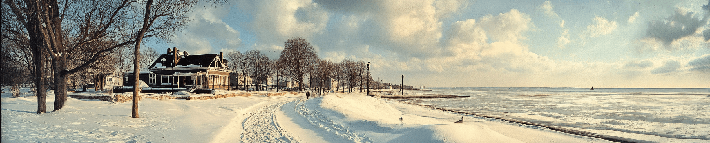 AI generated image of winter in Muskegon