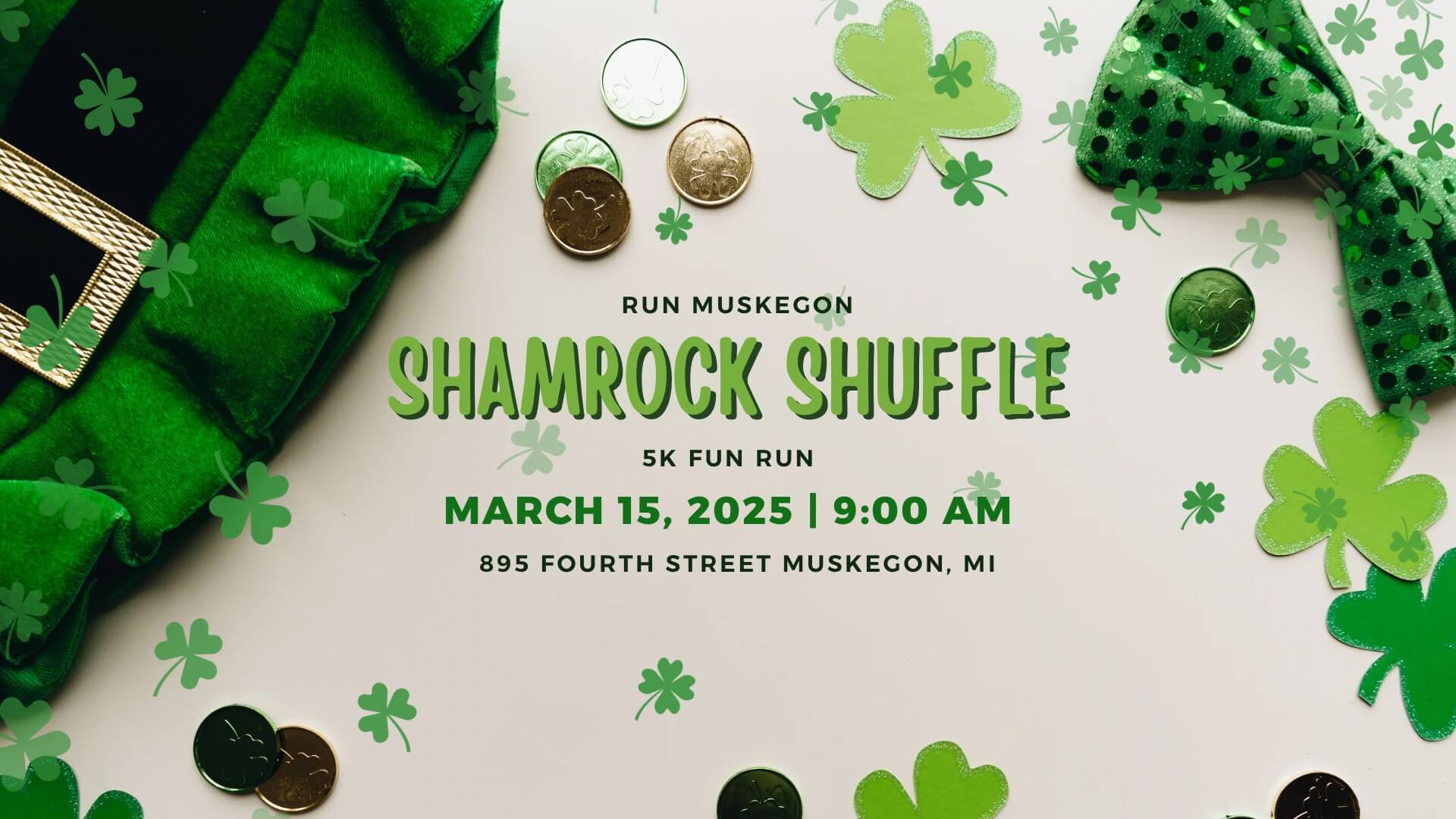 Banner advertising Run Muskegon's Shamrock Shuffle 5k in Muskegon