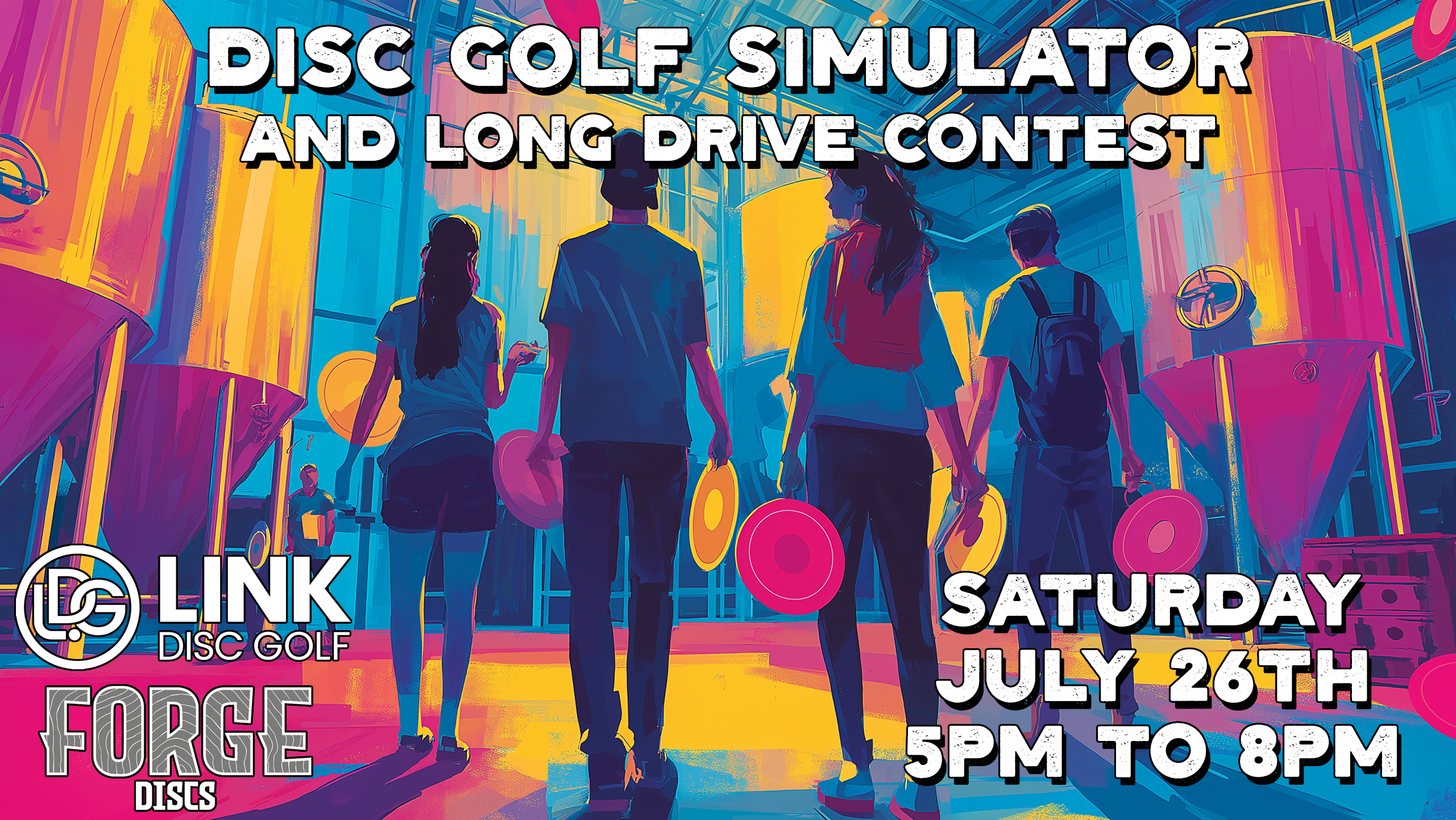 AI art of a group disc golfing in a brewery