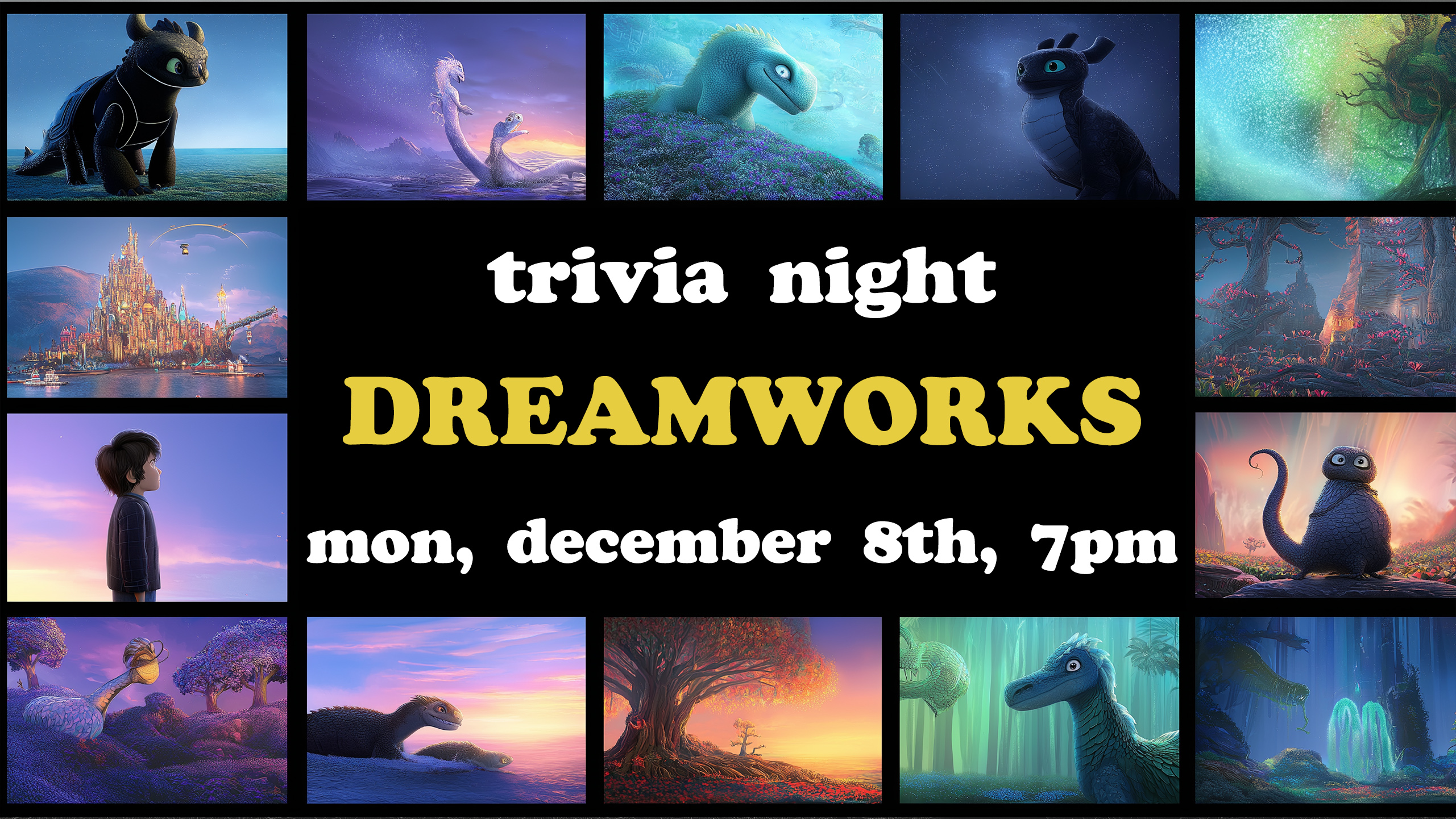 Banner advertising Dreamworks Trivia Night at the Brewer's Lounge in Muskegon