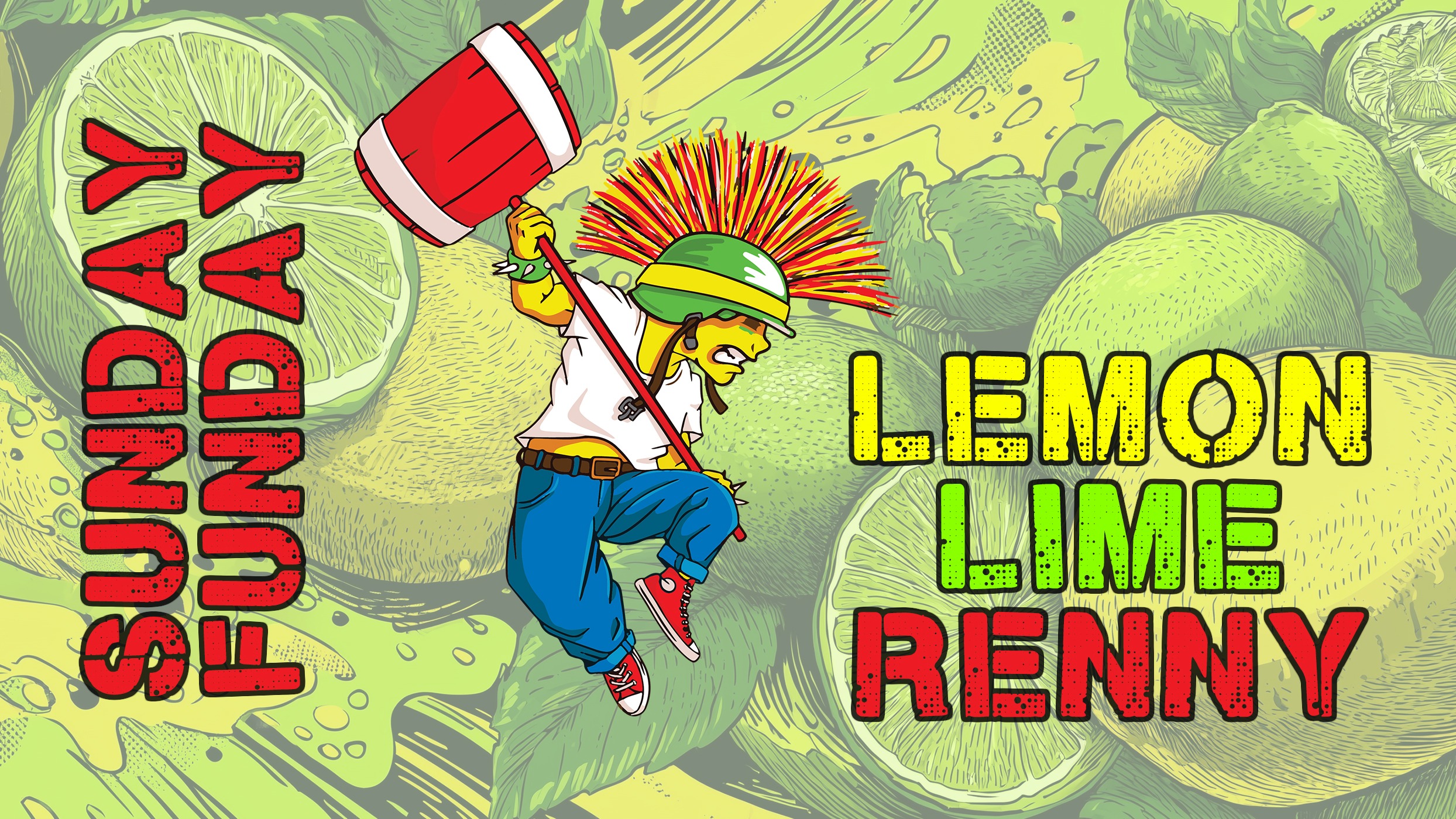 Banner advertising Sunday Funday at Pigeon Hill Brewing in Muskegon