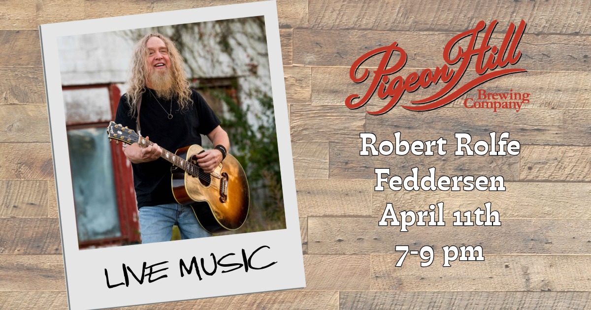 Banner advertising Live music at Pigeon Hill in Muskegon on April 11