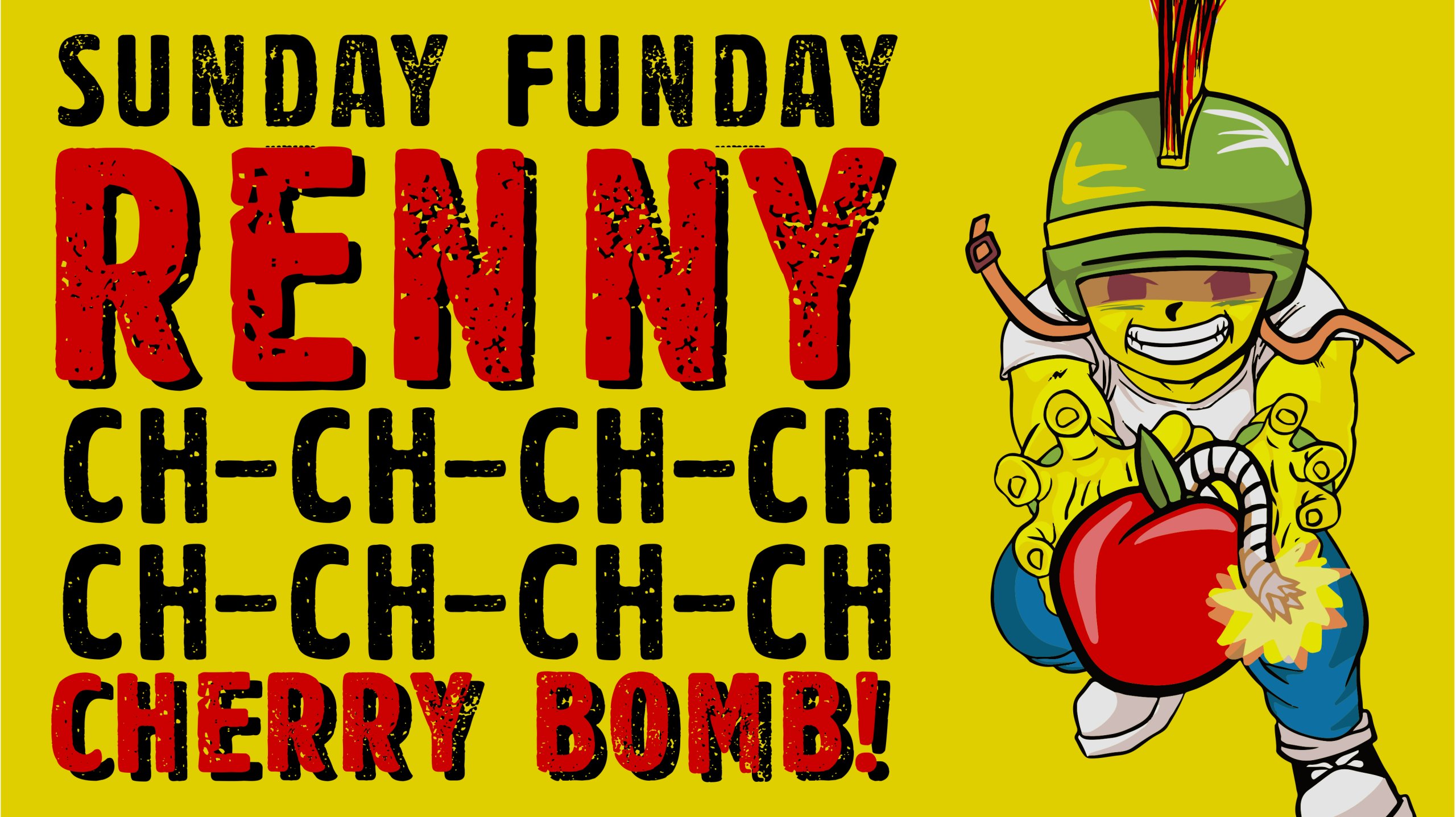 Banner advertising Sunday Funday at Pigeon Hill in Muskegon