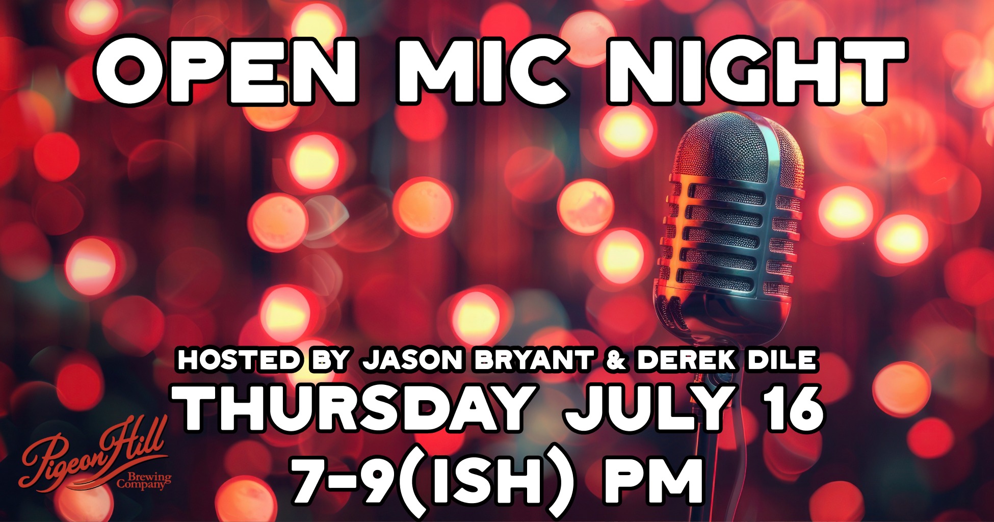 Muskegon Open Mic Night at Pigeon Hill Brewing Thursday July 16 at 7pm