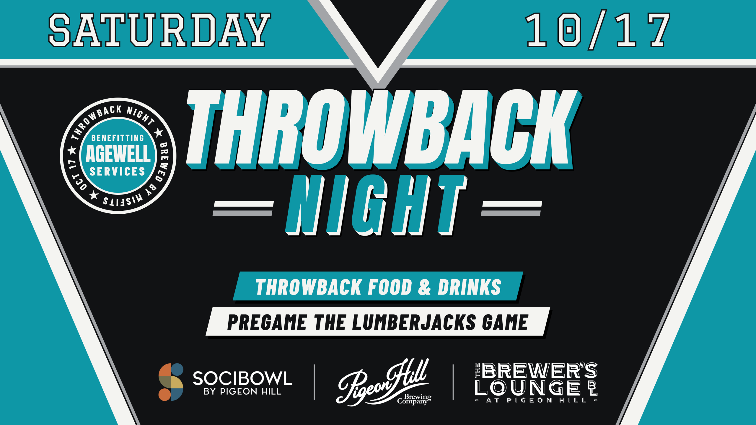 Banner for Lumberjacks Throwback Night preparty event.